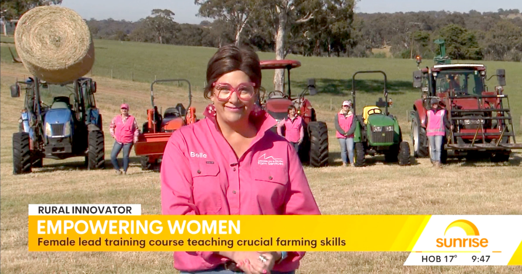 Belle Baker appeared on Weekend Sunrise to discuss Tractoring For Women