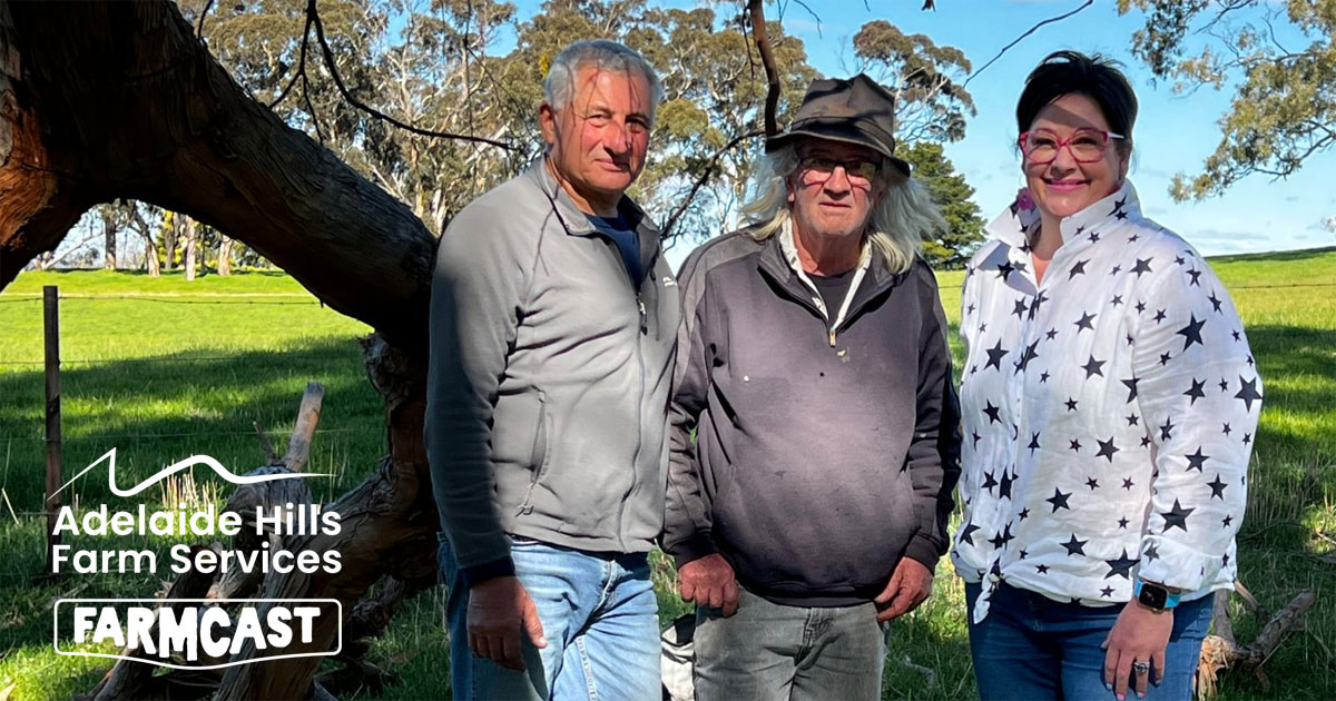 John Koumi, Maccy Biochar, Belle Baker. Farming advice and planning with Adelaide Hills Farm Services